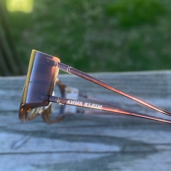 Anne Klein frames wood look with white striped interior AK8049 - Picture 5 of 11